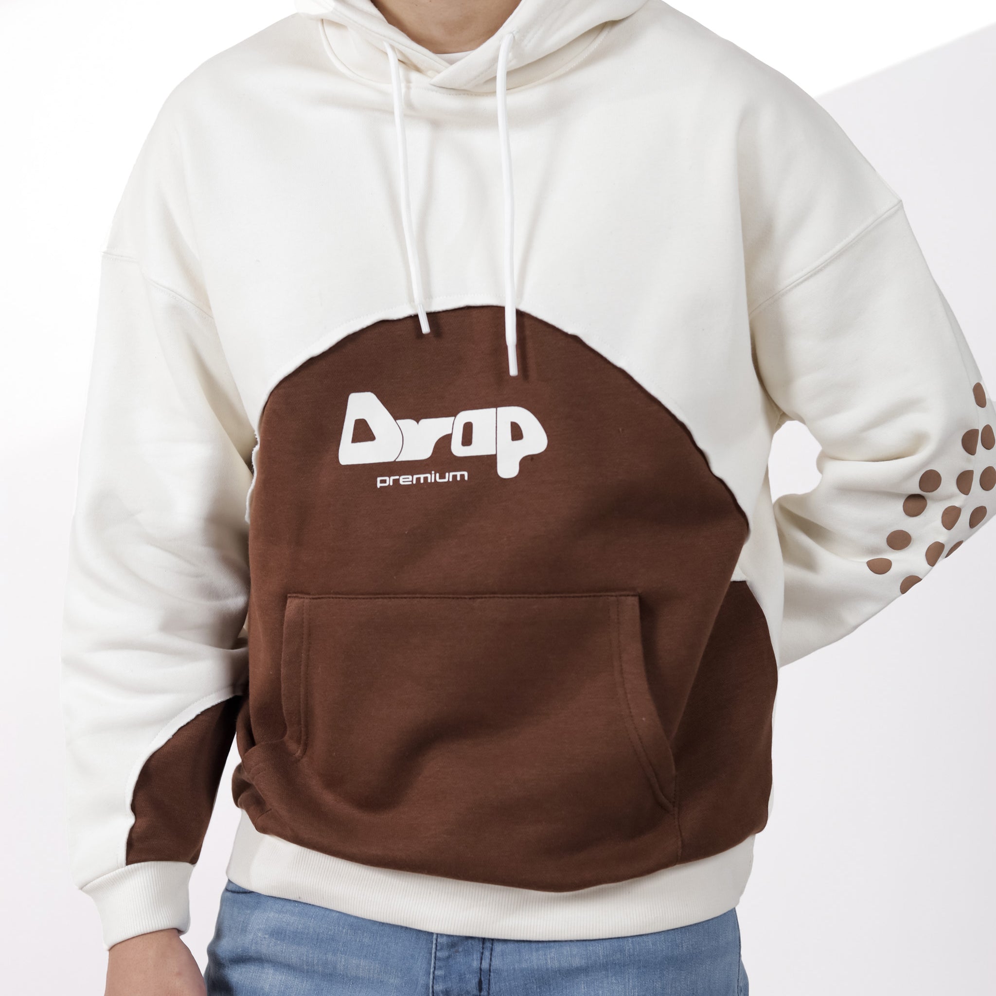 Brown & beige Hoodie