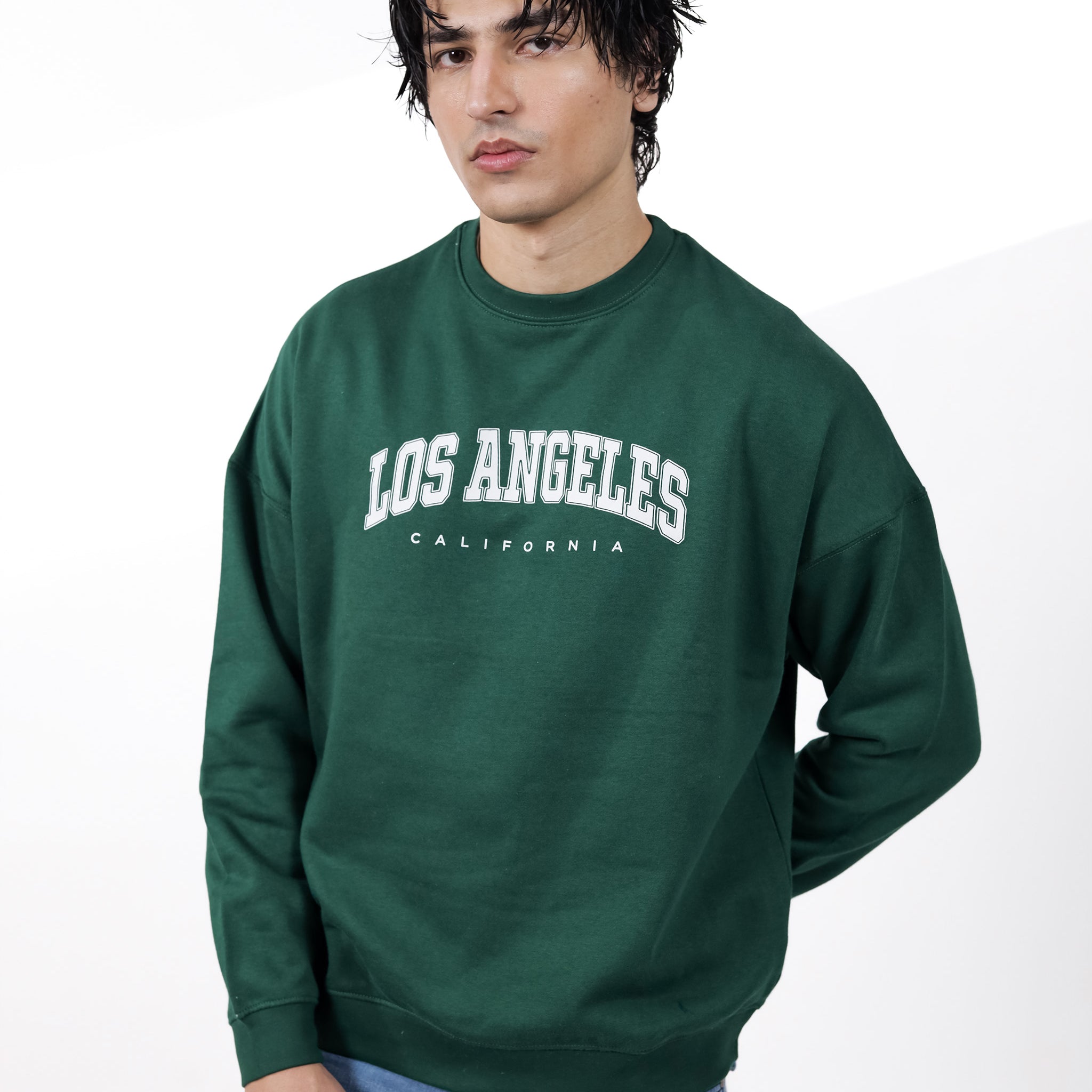 Green Oversize Graphic Sweatshirt