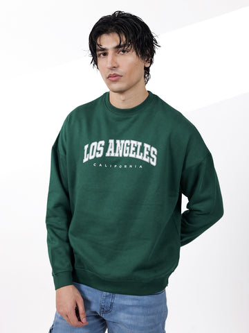 Green Oversize Graphic Sweatshirt