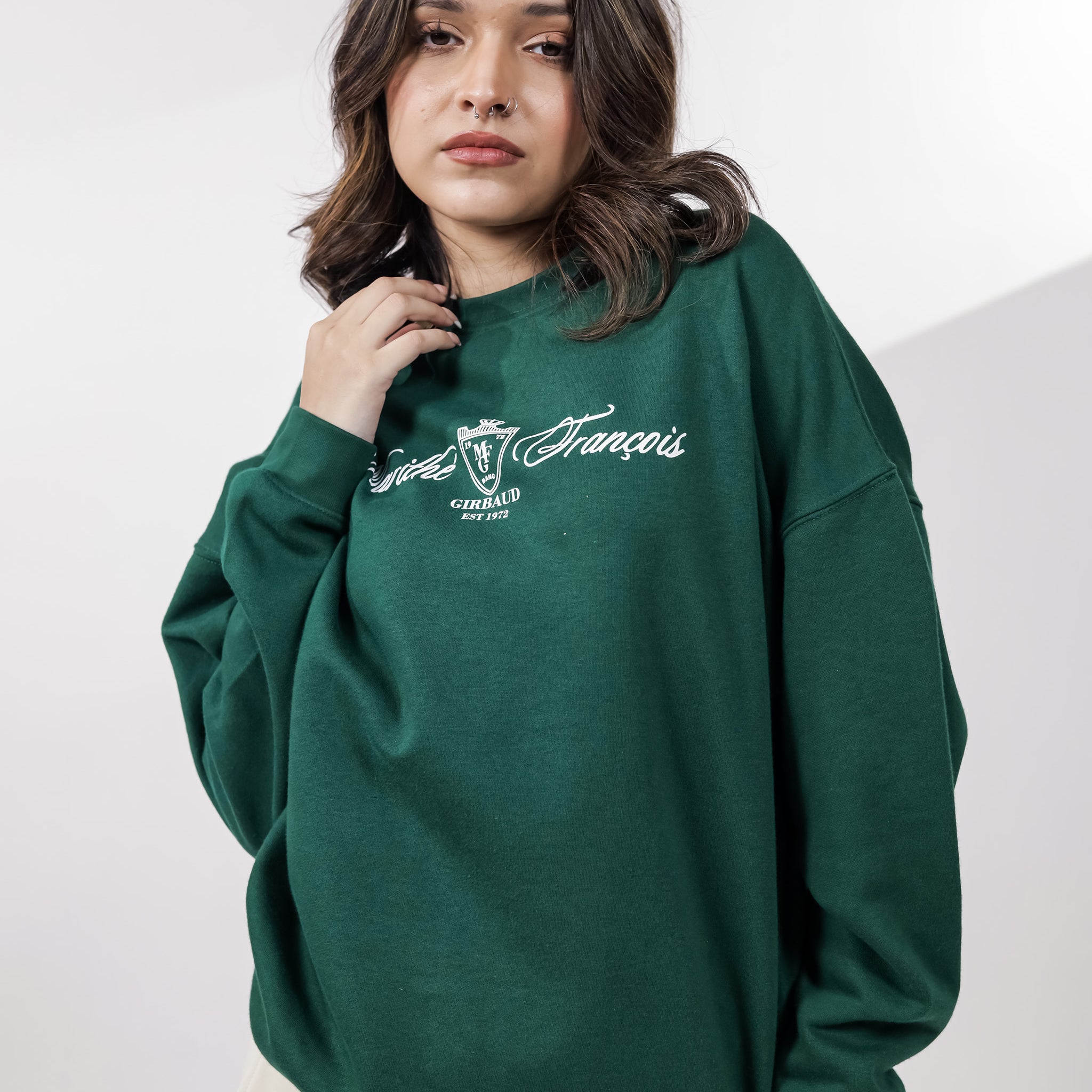 Royal Green Graphic Sweatshirt
