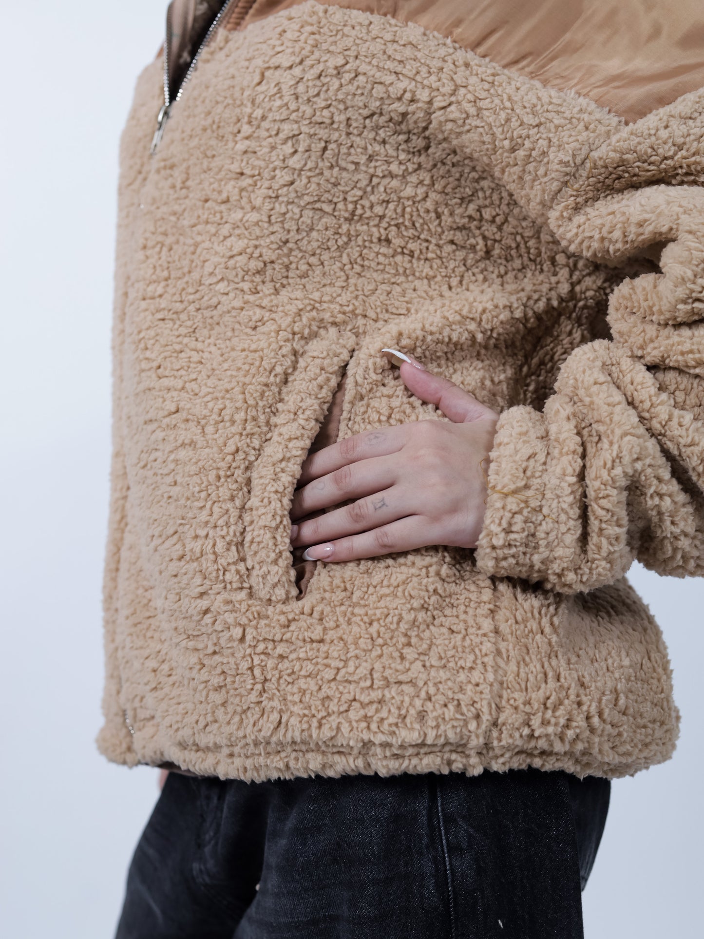 Beige Sherpa Jacket
