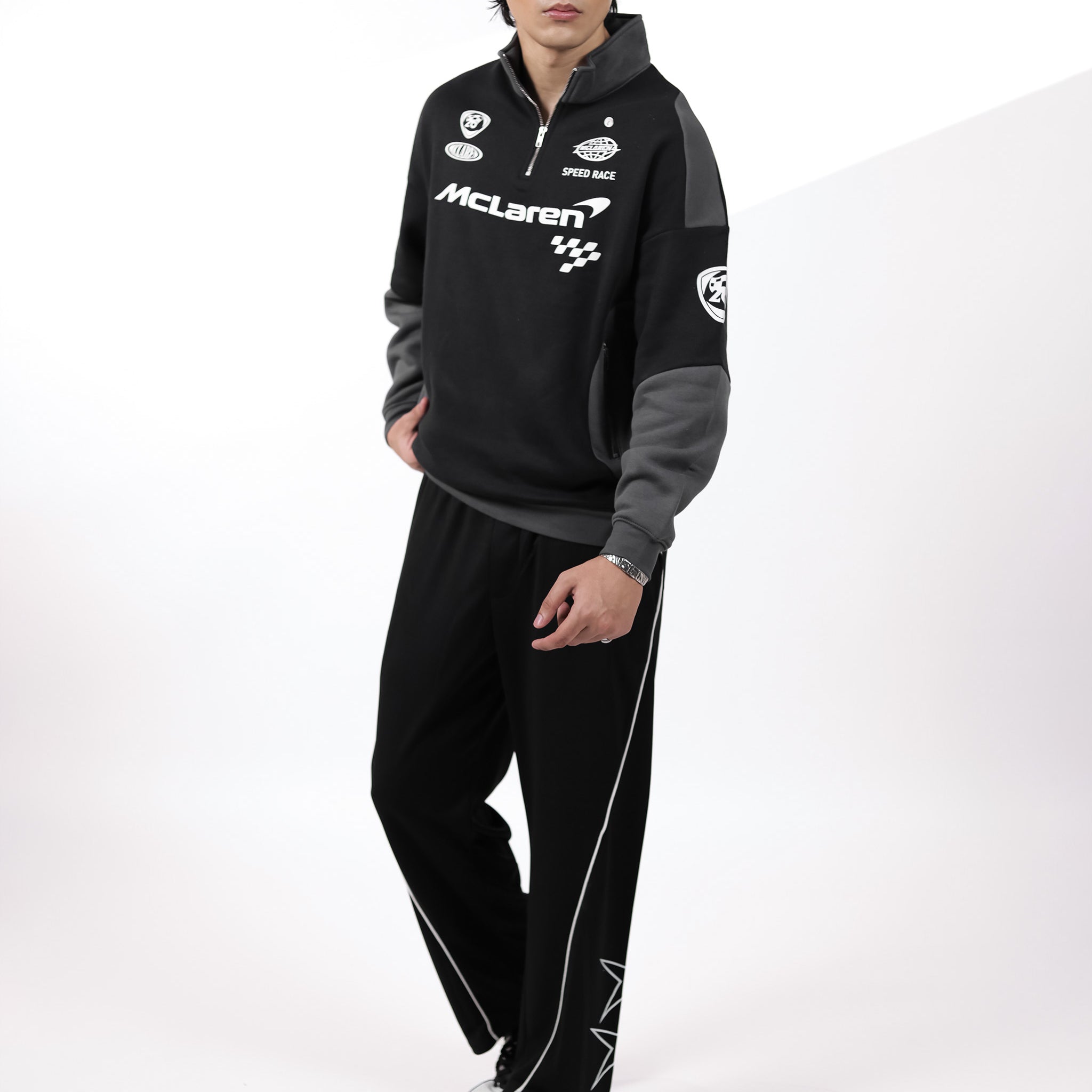 Racer Quarter Zipper CO-Ord Set