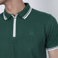 green polo shirt with zip