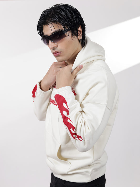 Off White Fire Graphic Hoodie