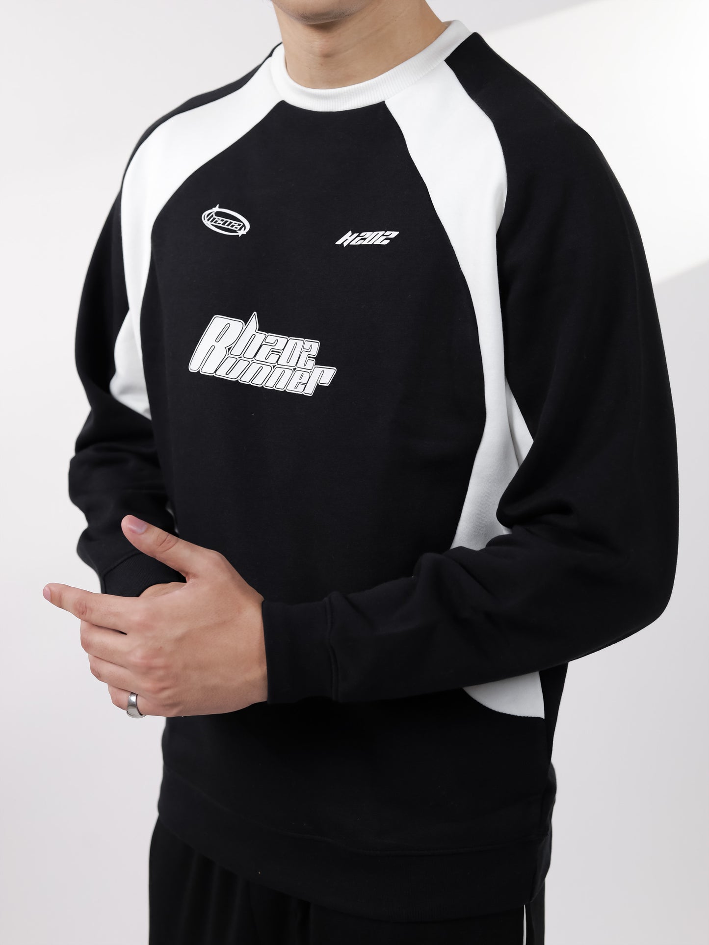 Black & White Racer Sweatshirt