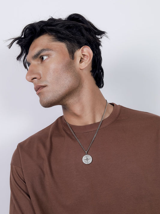 Plain brown T-shirt cotton fabric