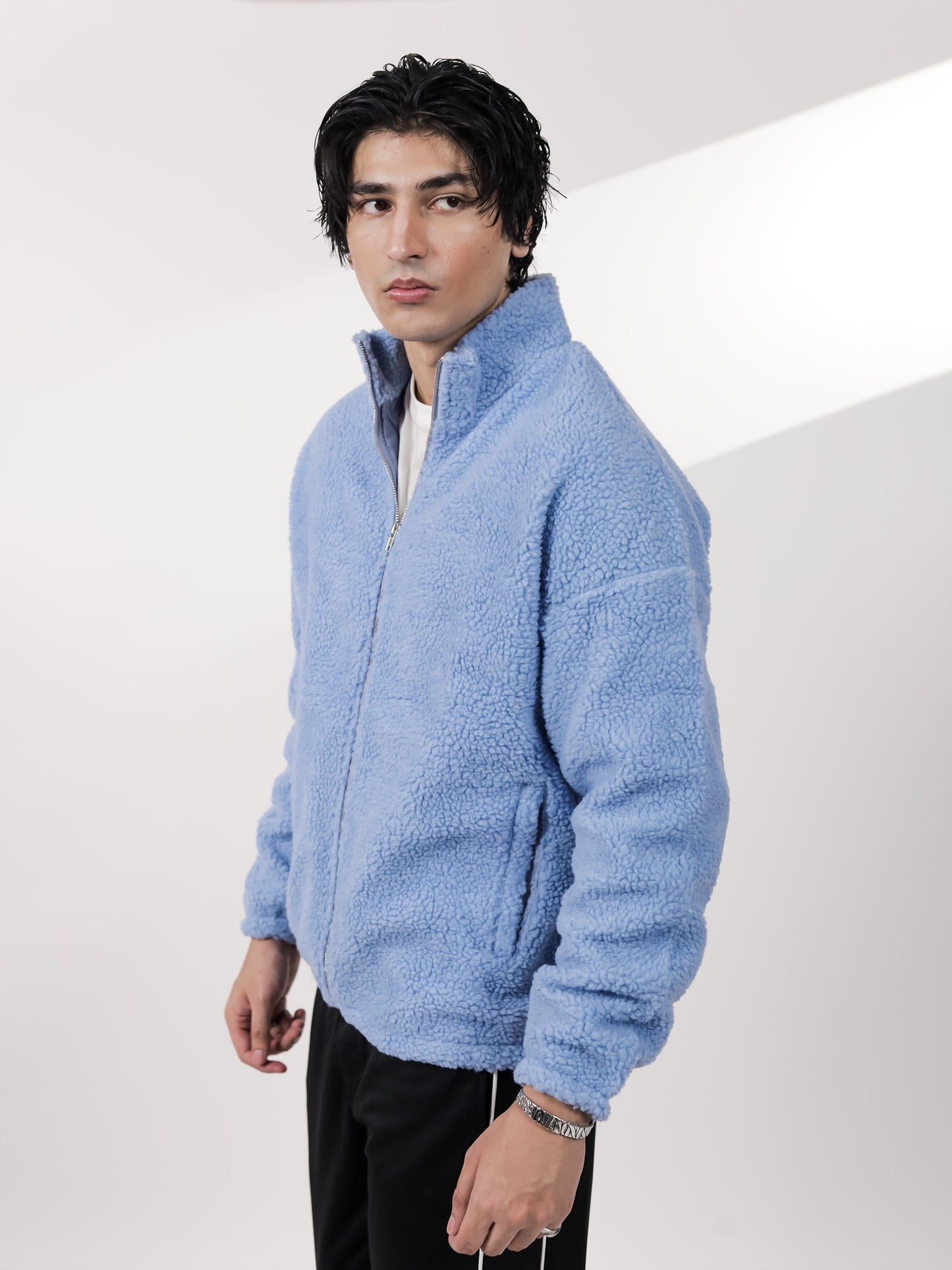 Sky Blue Sherpa Jacket
