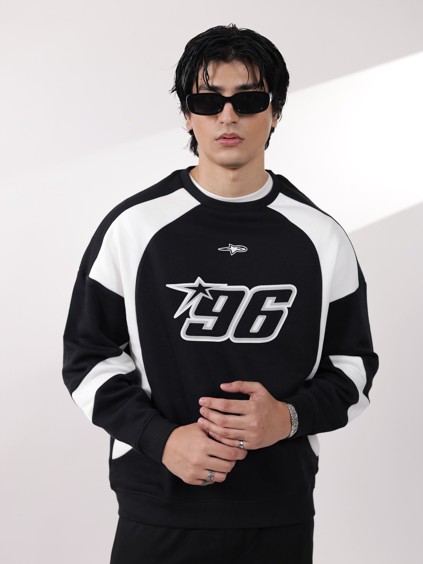 Black & White Racer Digit Sweatshirt
