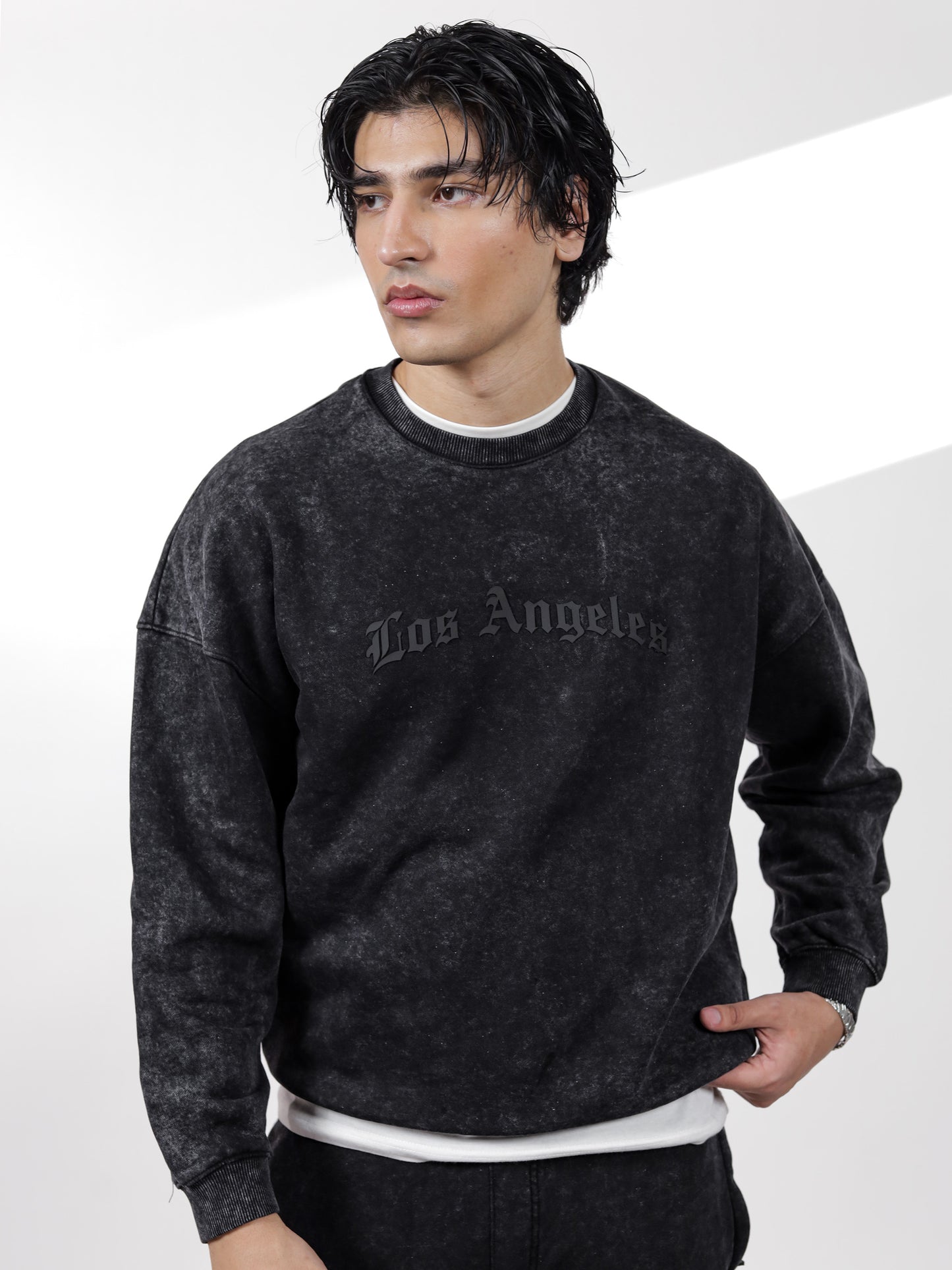 Acid Wash Graphic Sweatshirt