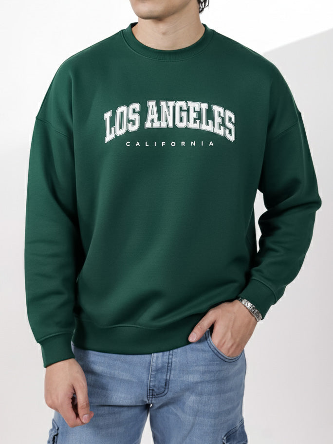 Green Oversize Graphic Sweatshirt