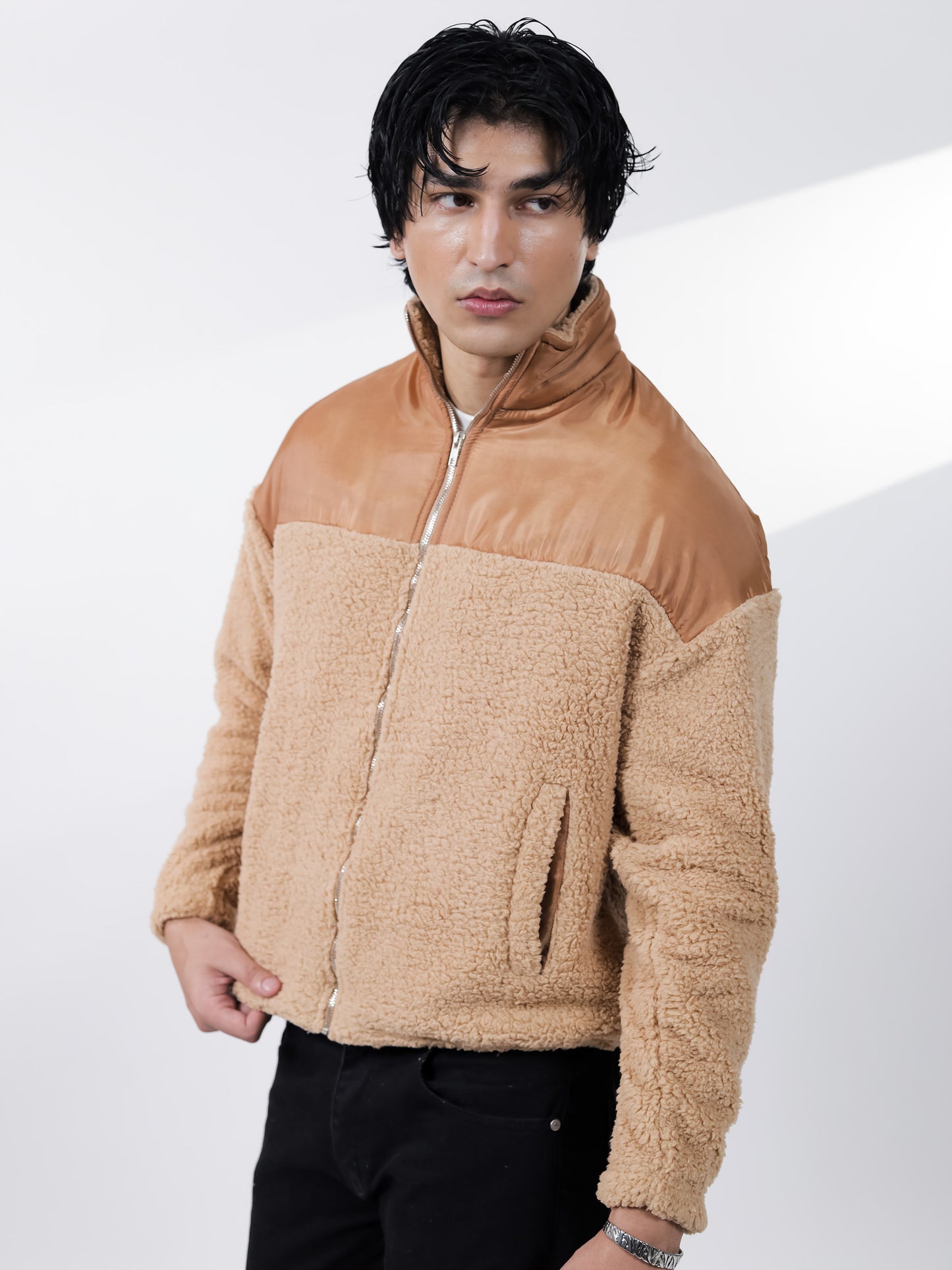 Beige Sherpa Jacket