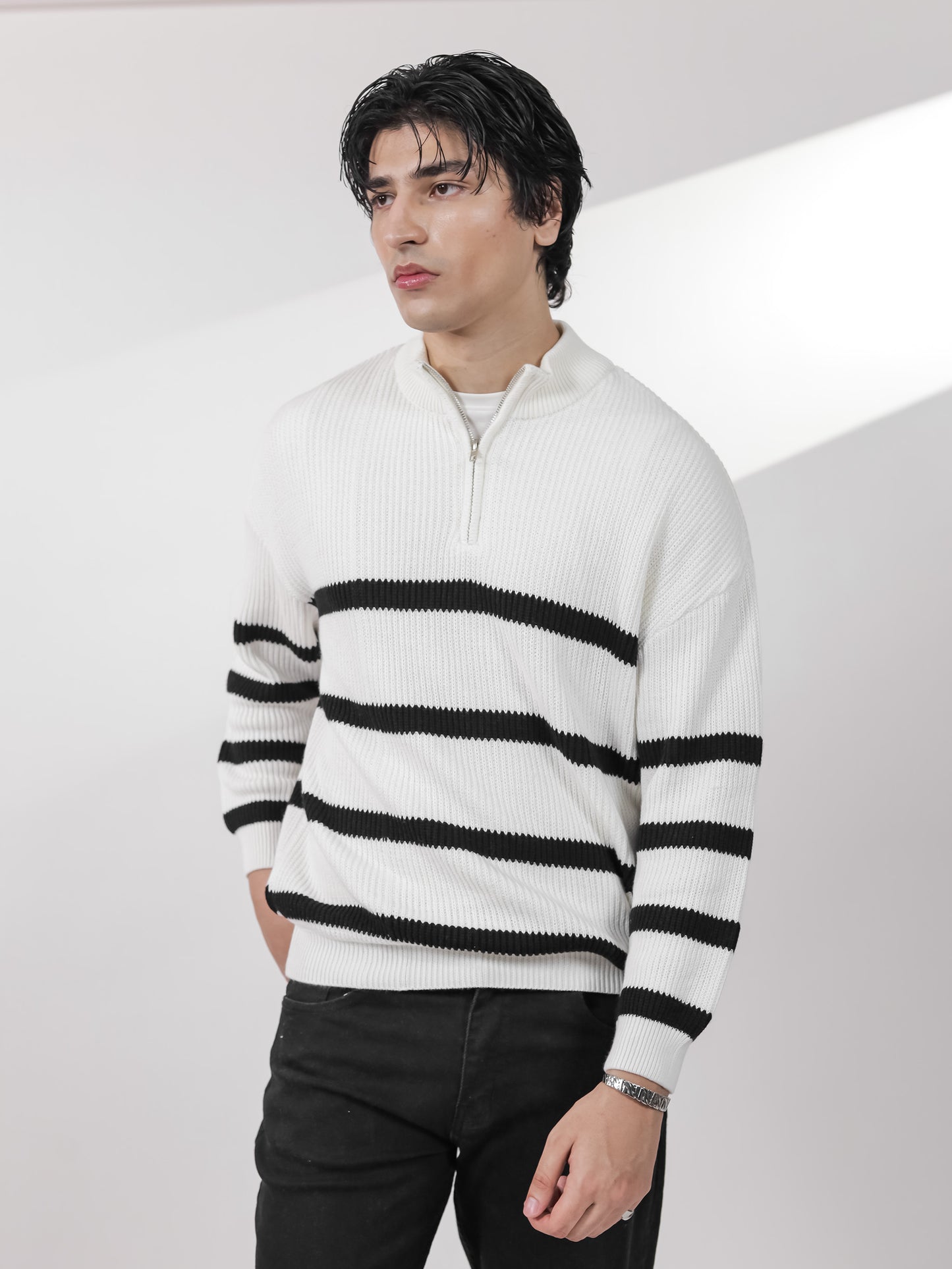 Black Striped Sweater
