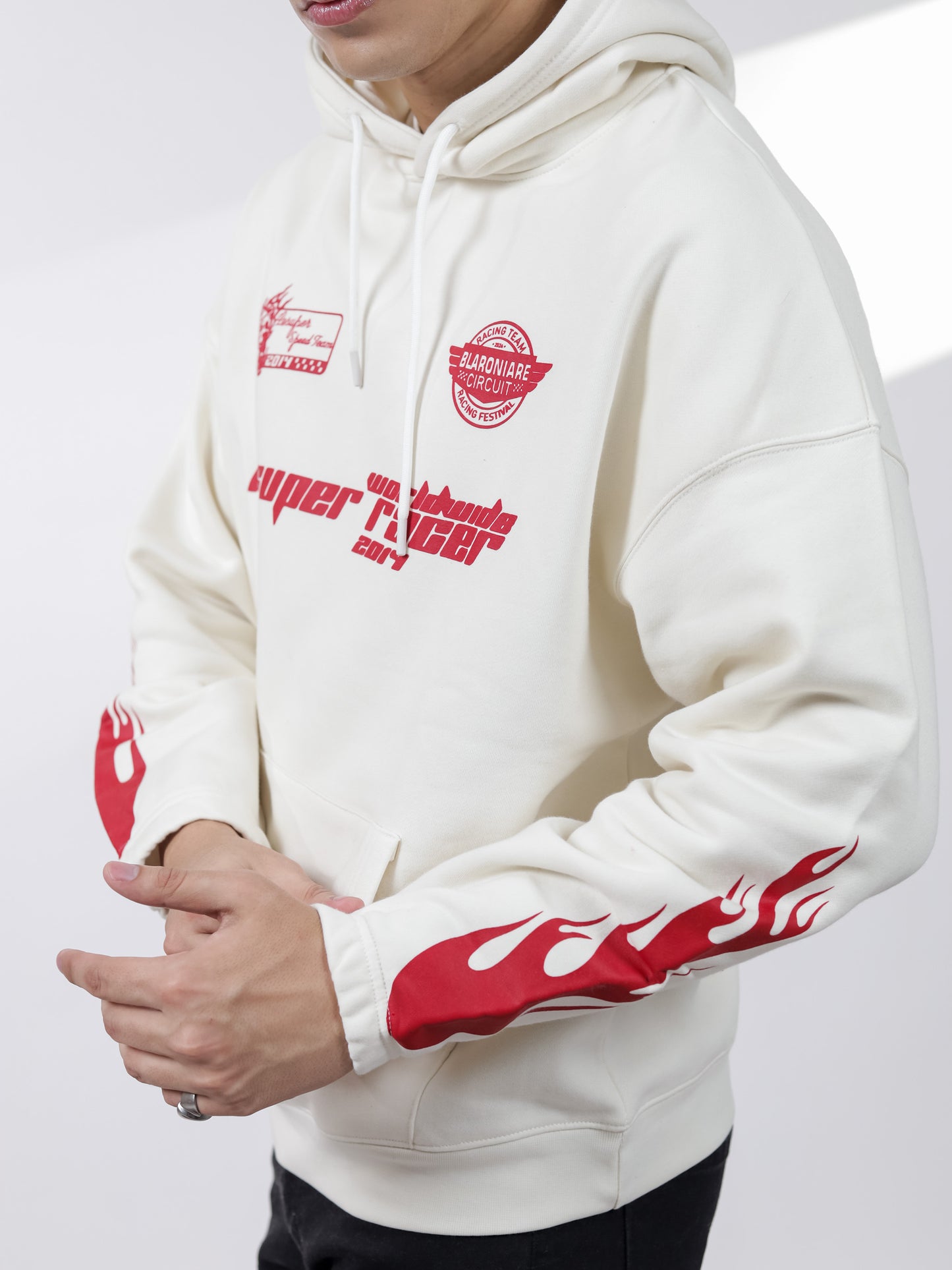 Off White Fire Graphic Hoodie