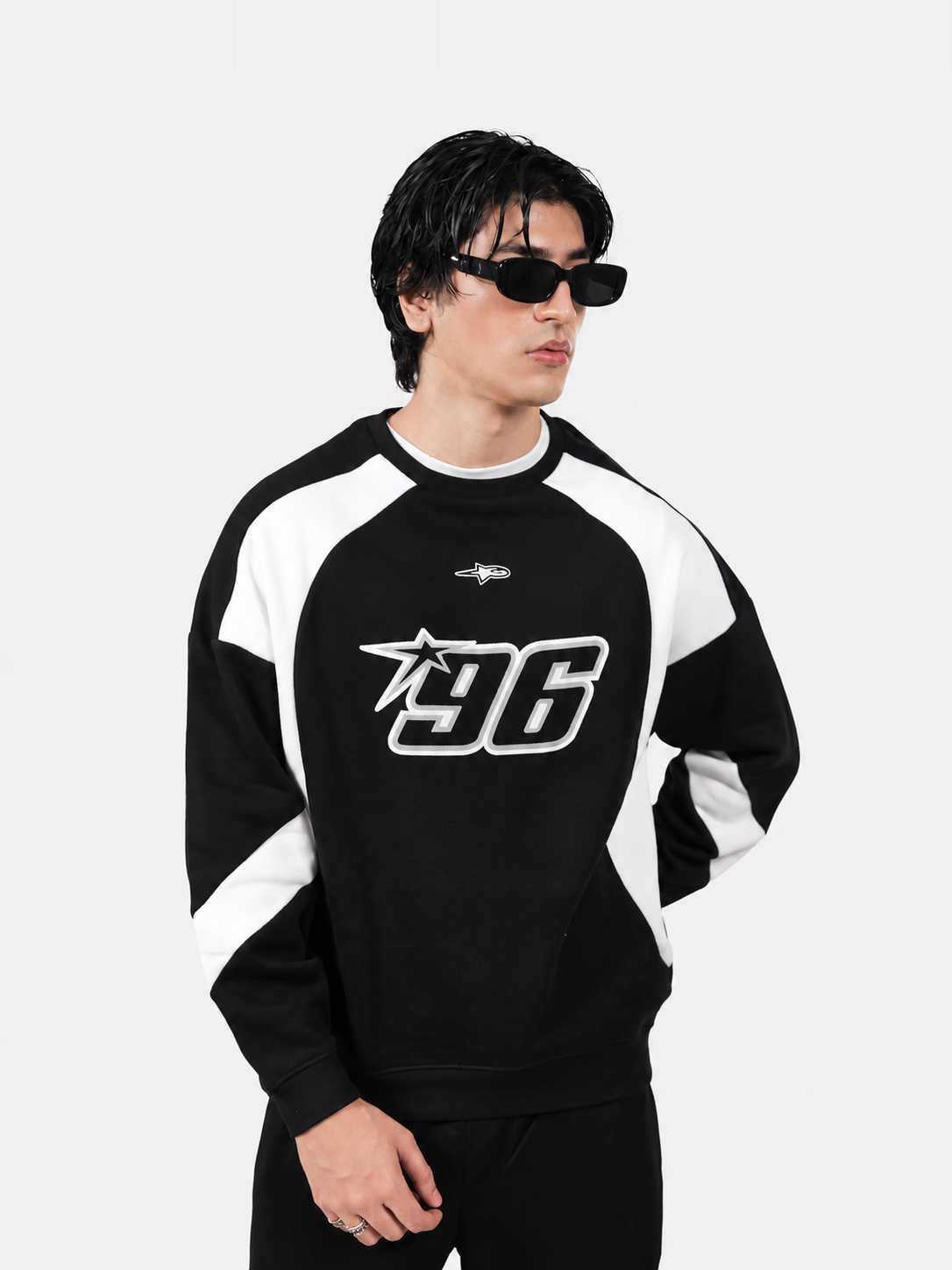 Black & White Racer Digit Sweatshirt