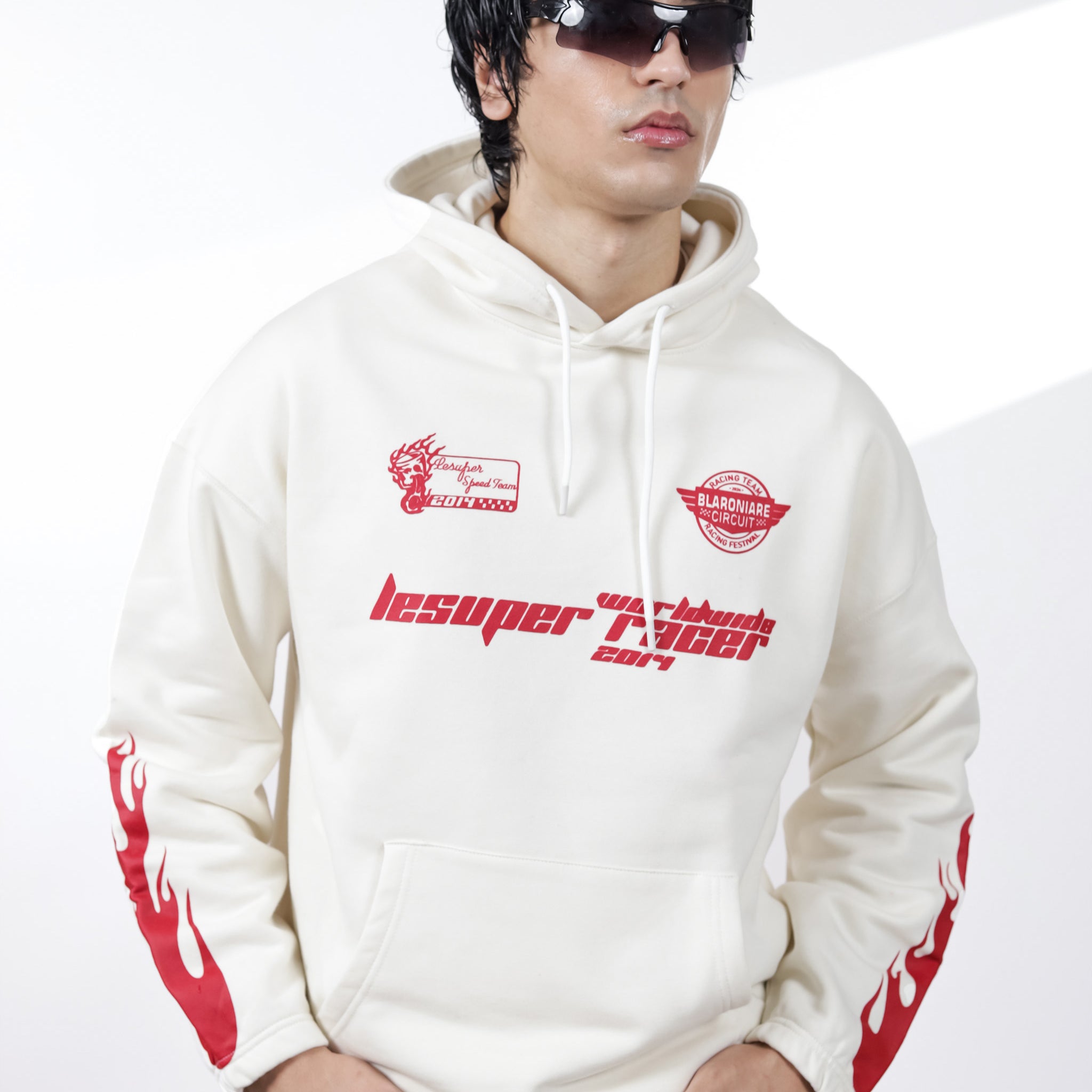 Off White Fire Graphic Hoodie