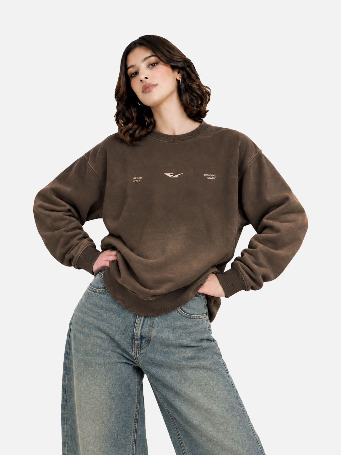 Brown Washed Sweatshirt