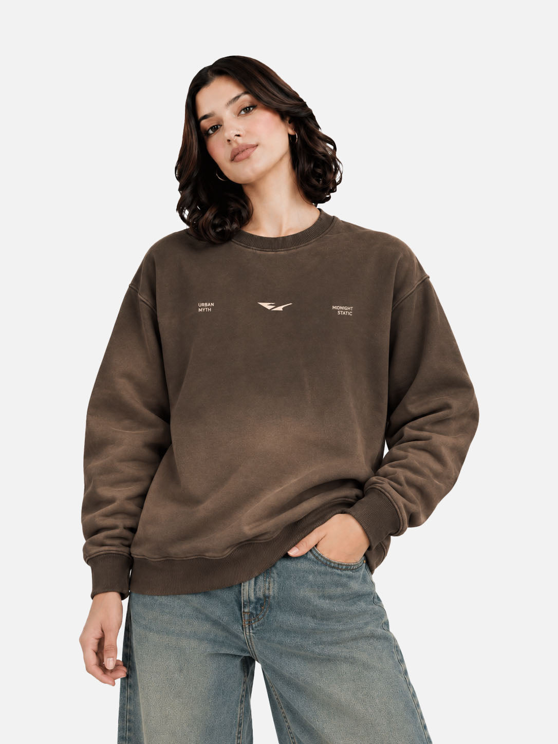 Brown Washed Sweatshirt