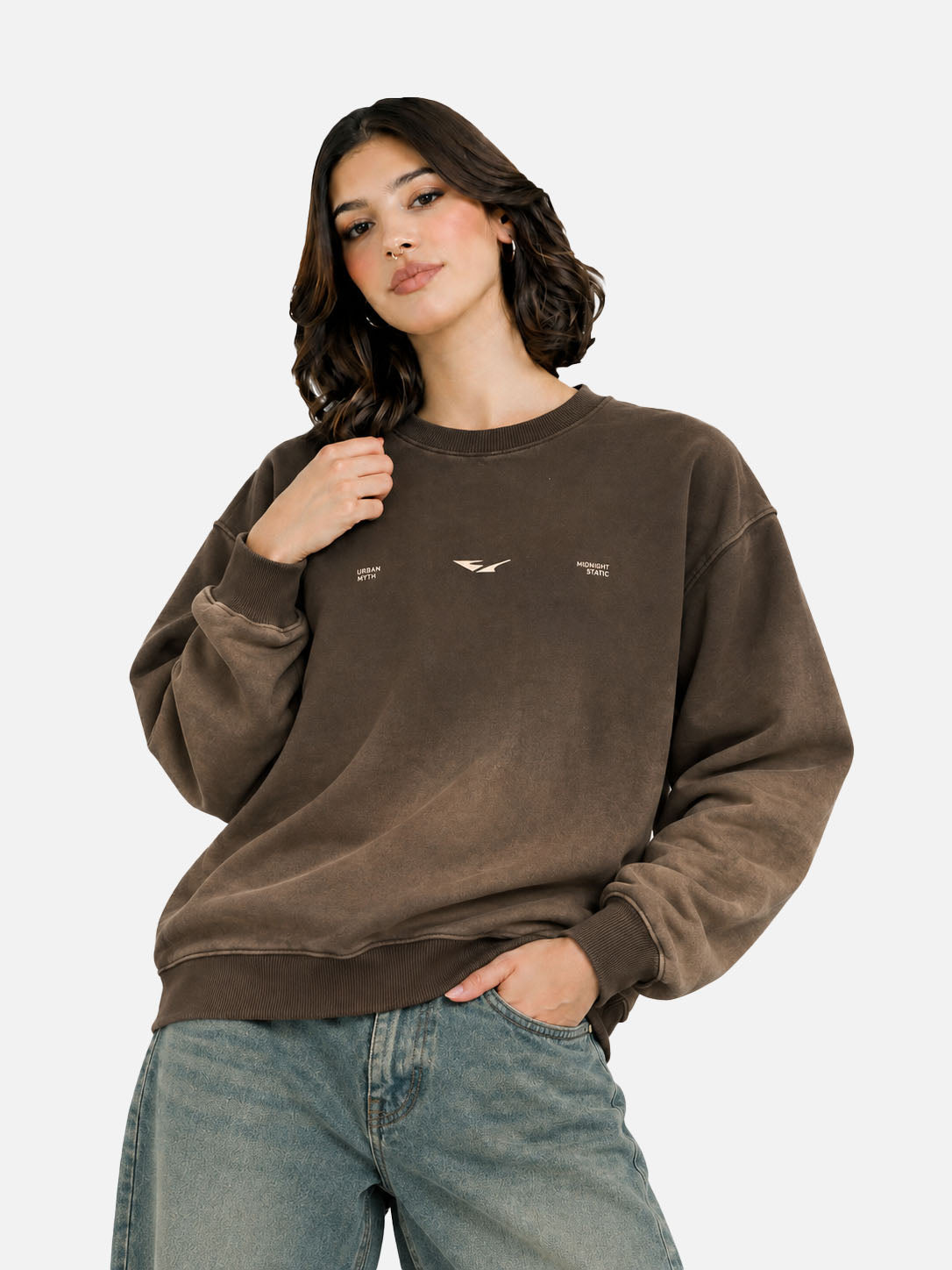 Brown Washed Sweatshirt