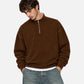 Brown Sherpa Half Zipper
