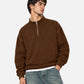 Brown Sherpa Half Zipper