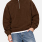 Brown Sherpa Half Zipper