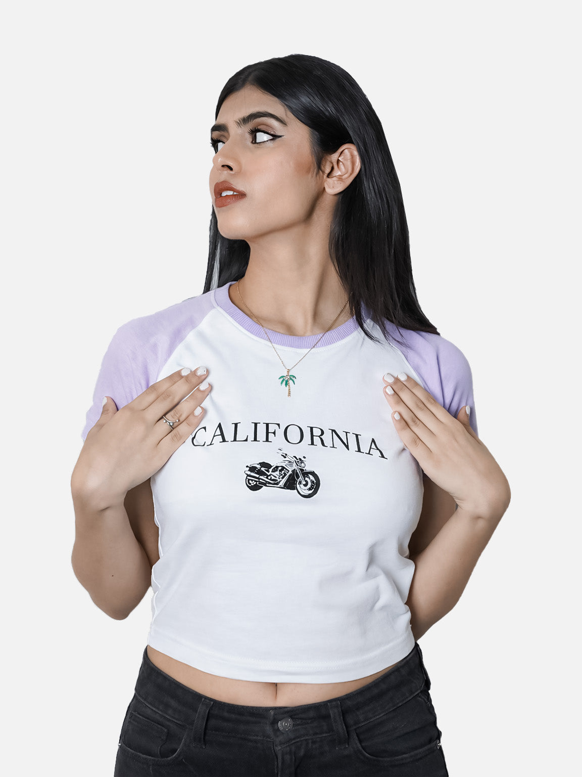 Lavender Raglan Crop Top