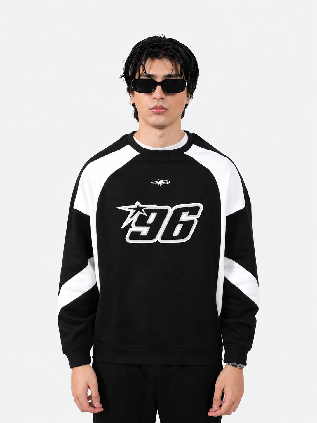 Black & White Racer Digit Sweatshirt