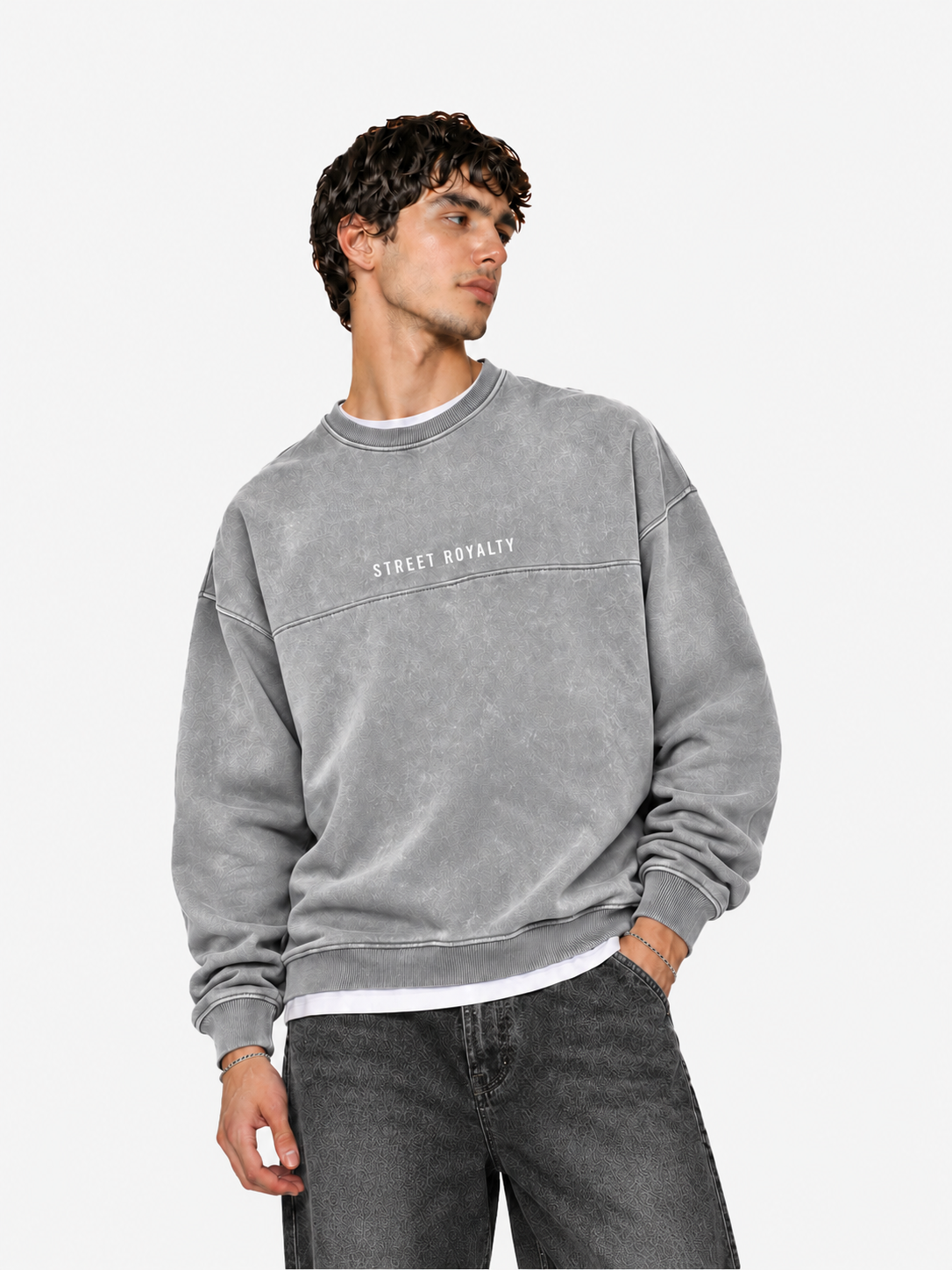 Washed Grey Street Royalty Sweatshirt