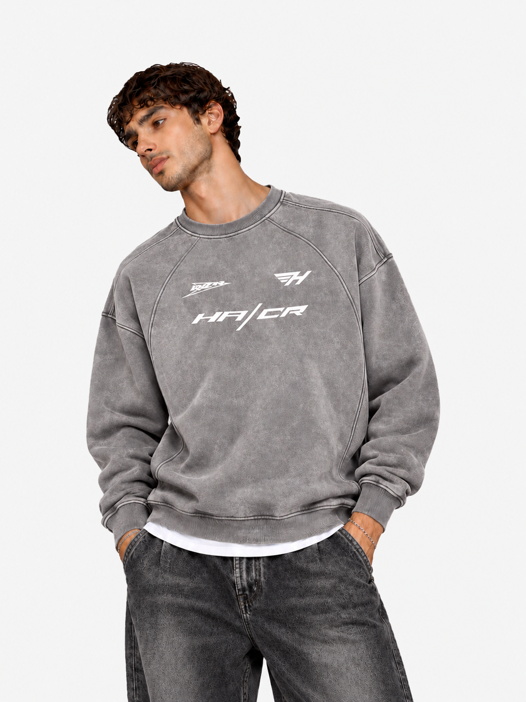 Washed Grey Velocity Sweatshirt
