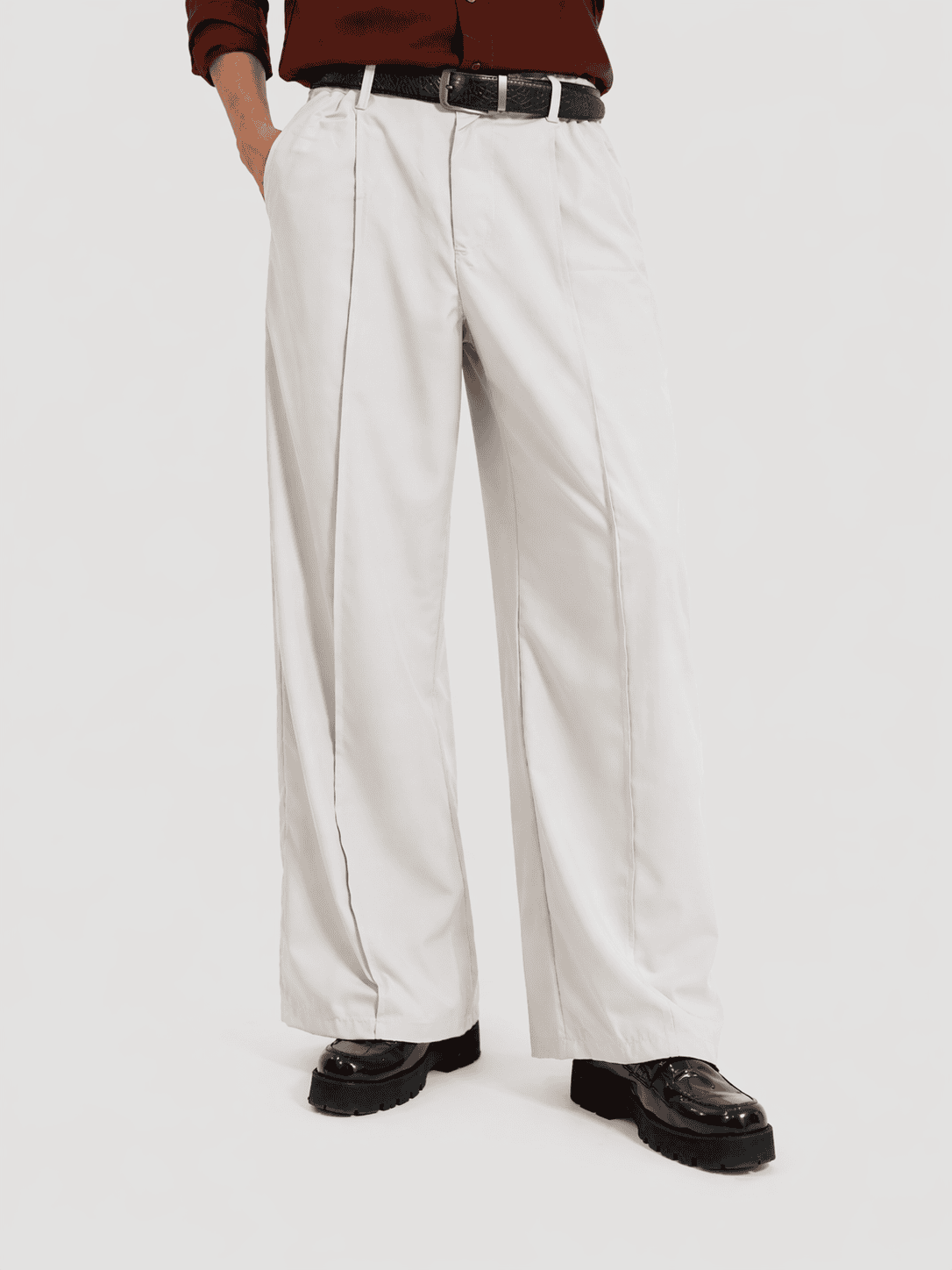Off White Pleated Pants