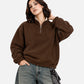 Brown Sherpa Half Zipper