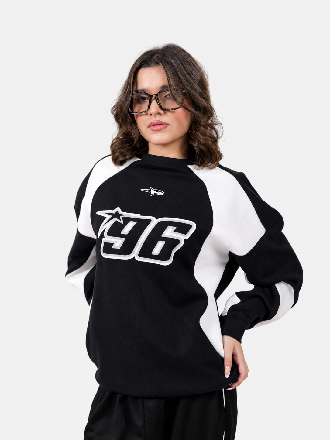 Black & White Racer Digit Sweatshirt
