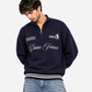 Navy Embroidered Sweater