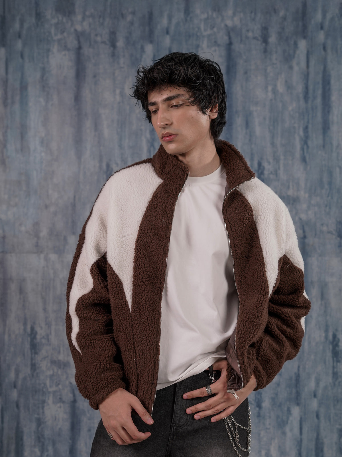 Brown & White Sherpa Jacket
