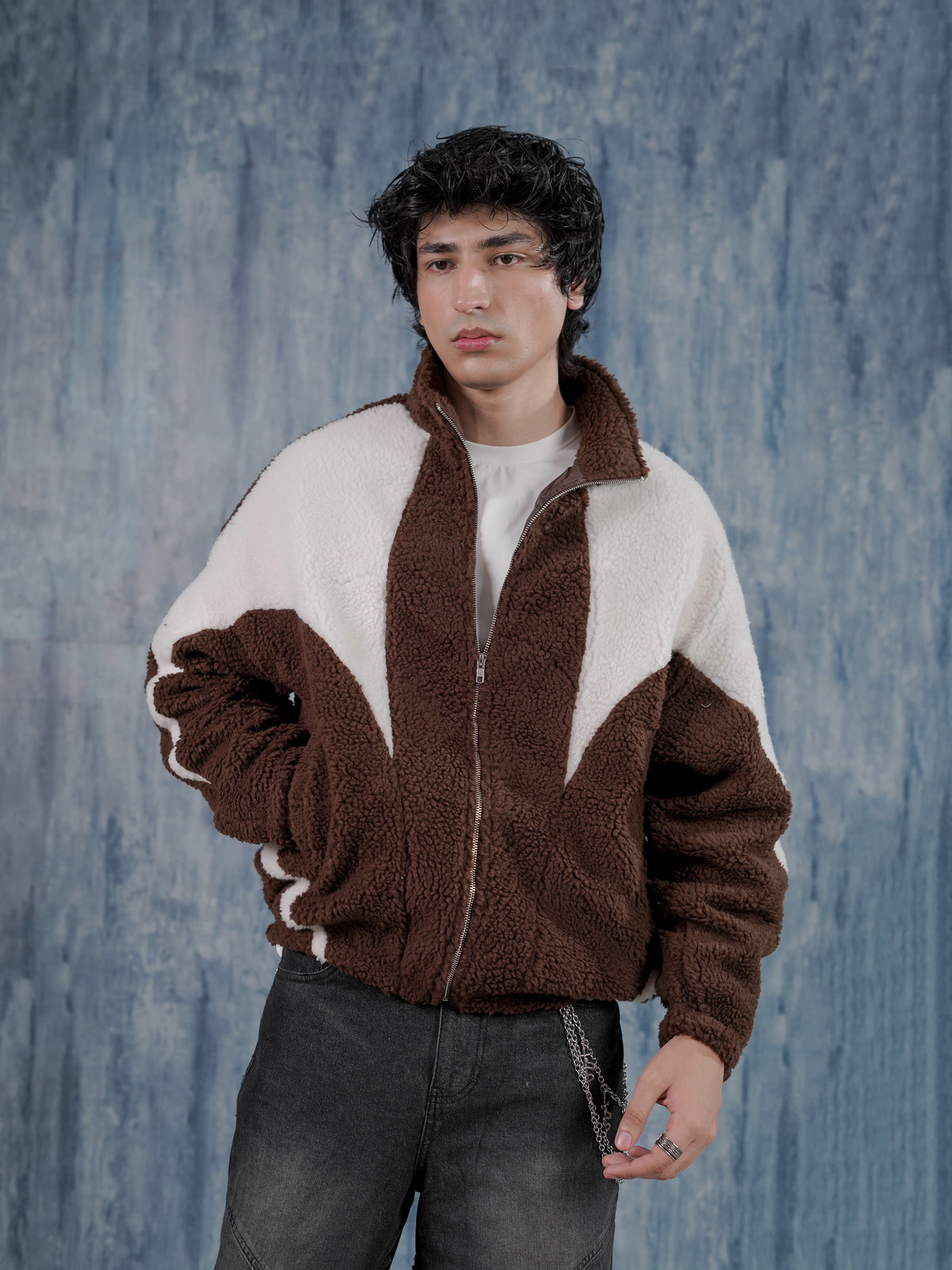 Brown & White Sherpa Jacket