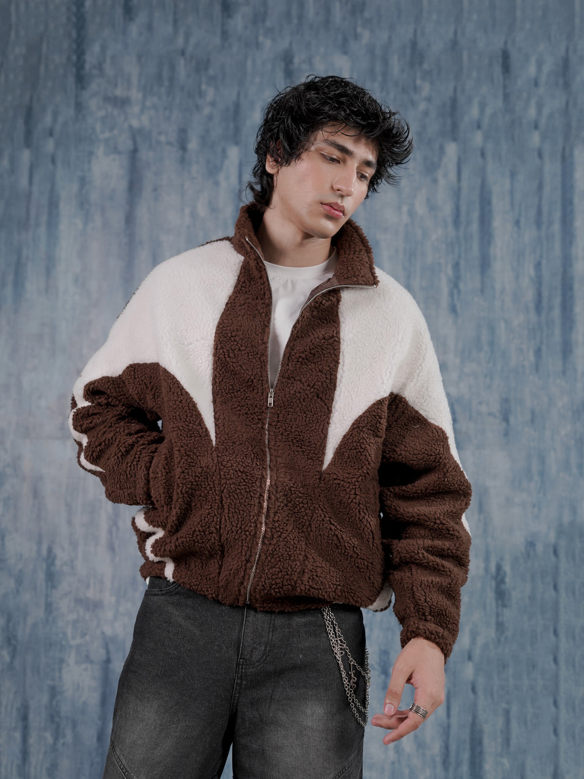Brown & White Sherpa Jacket