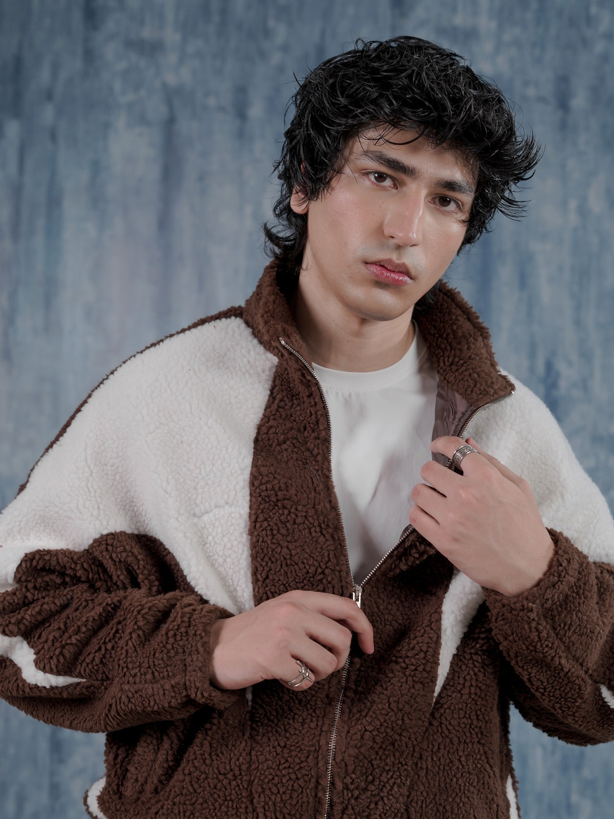Brown & White Sherpa Jacket