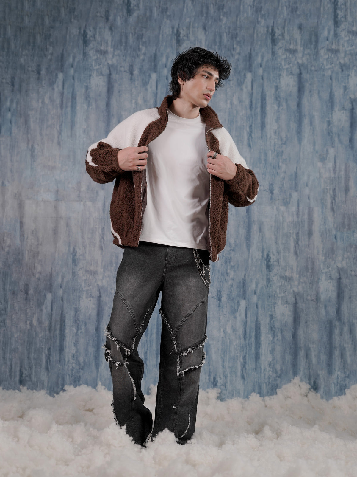 Brown & White Sherpa Jacket