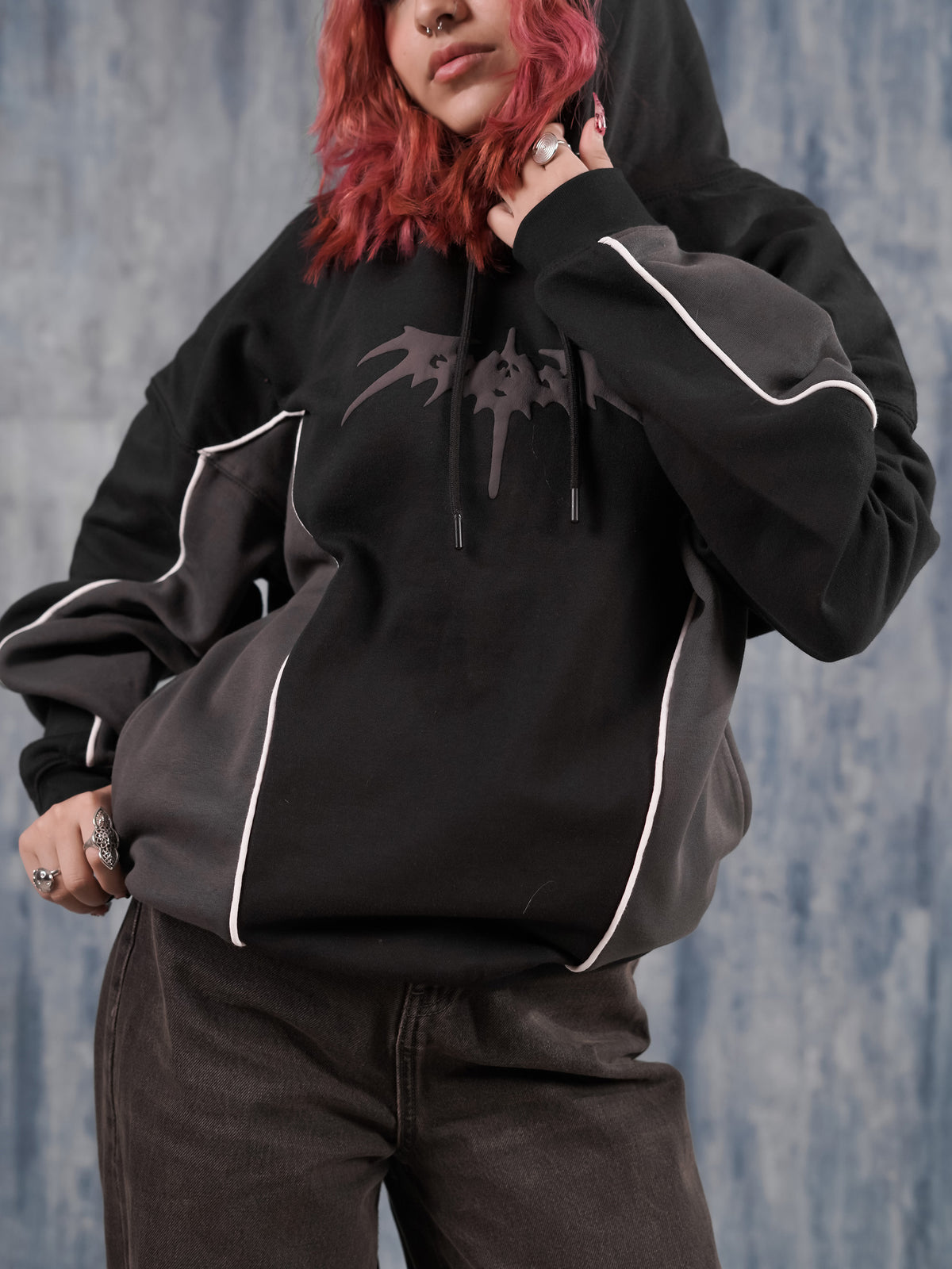Black Cut & Sew Hoodie