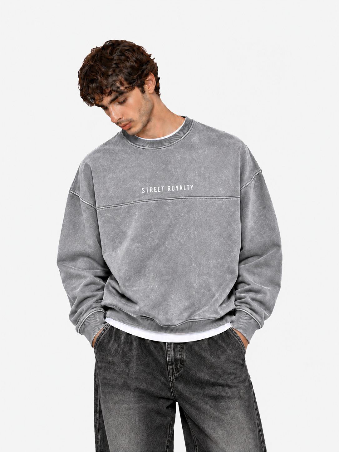 Washed Grey Street Royalty Sweatshirt