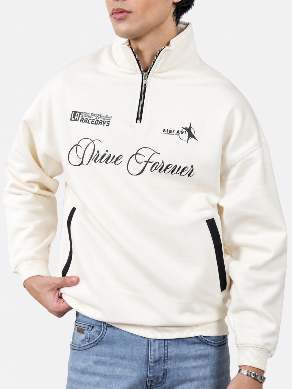 Off White Quarter Zipper