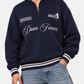 Navy Embroidered Sweater