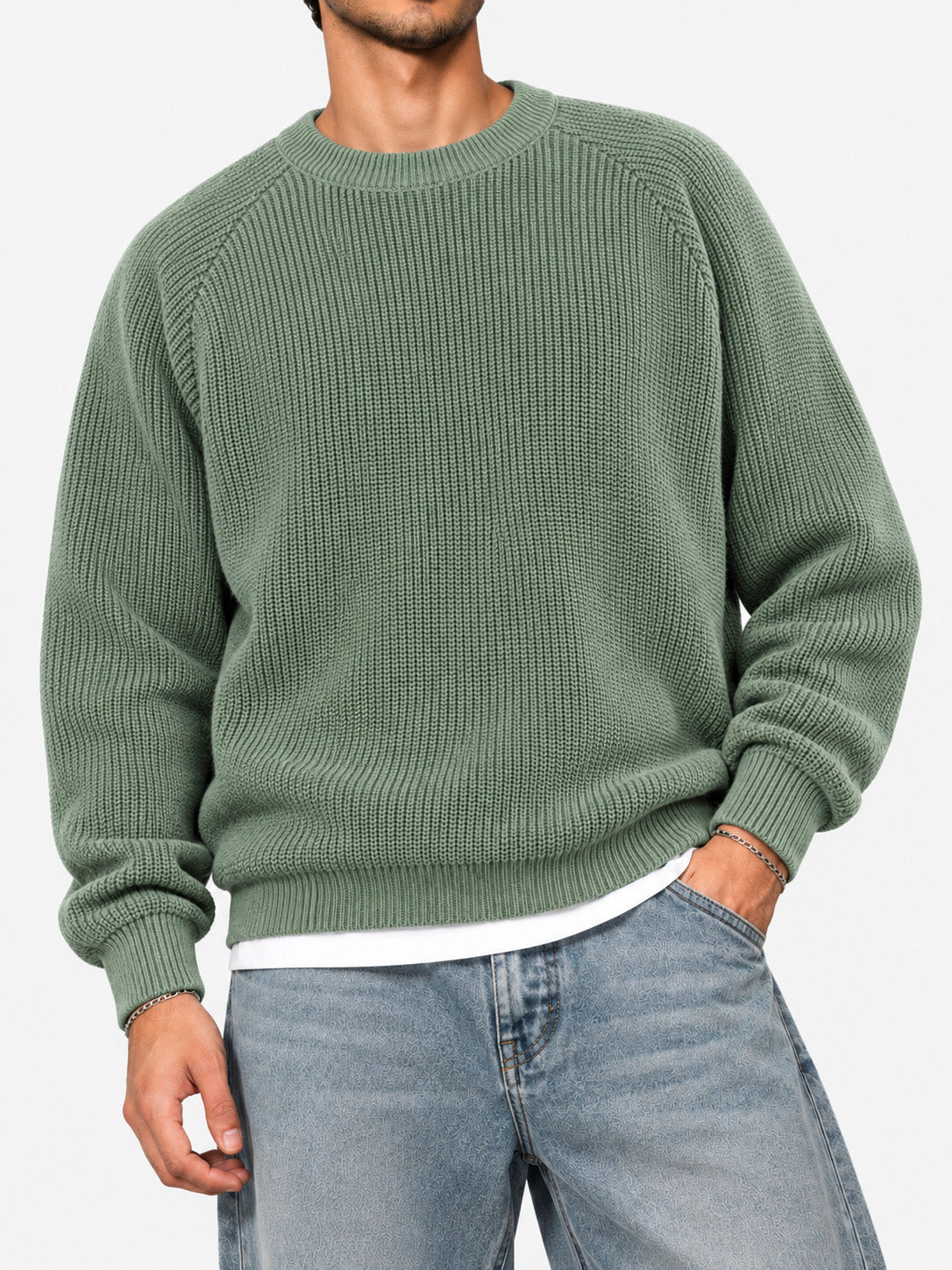 Matcha Green Knitted Sweater