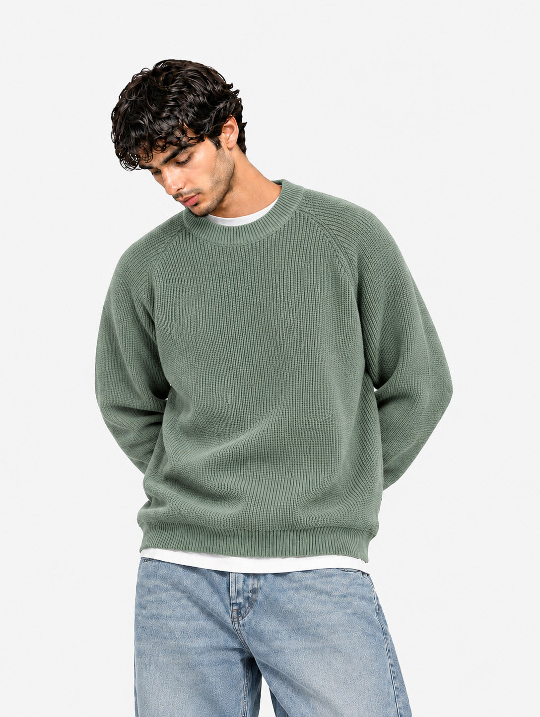 Matcha Green Knitted Sweater