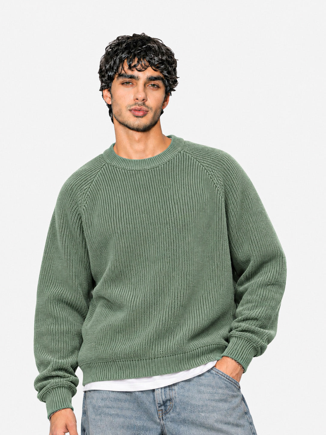 Matcha Green Knitted Sweater