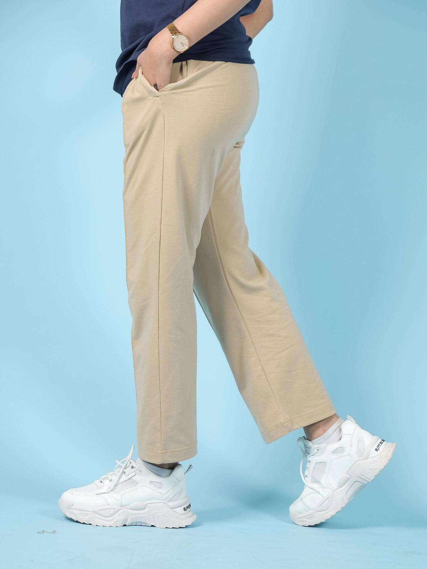 Beige Pleated Trouser