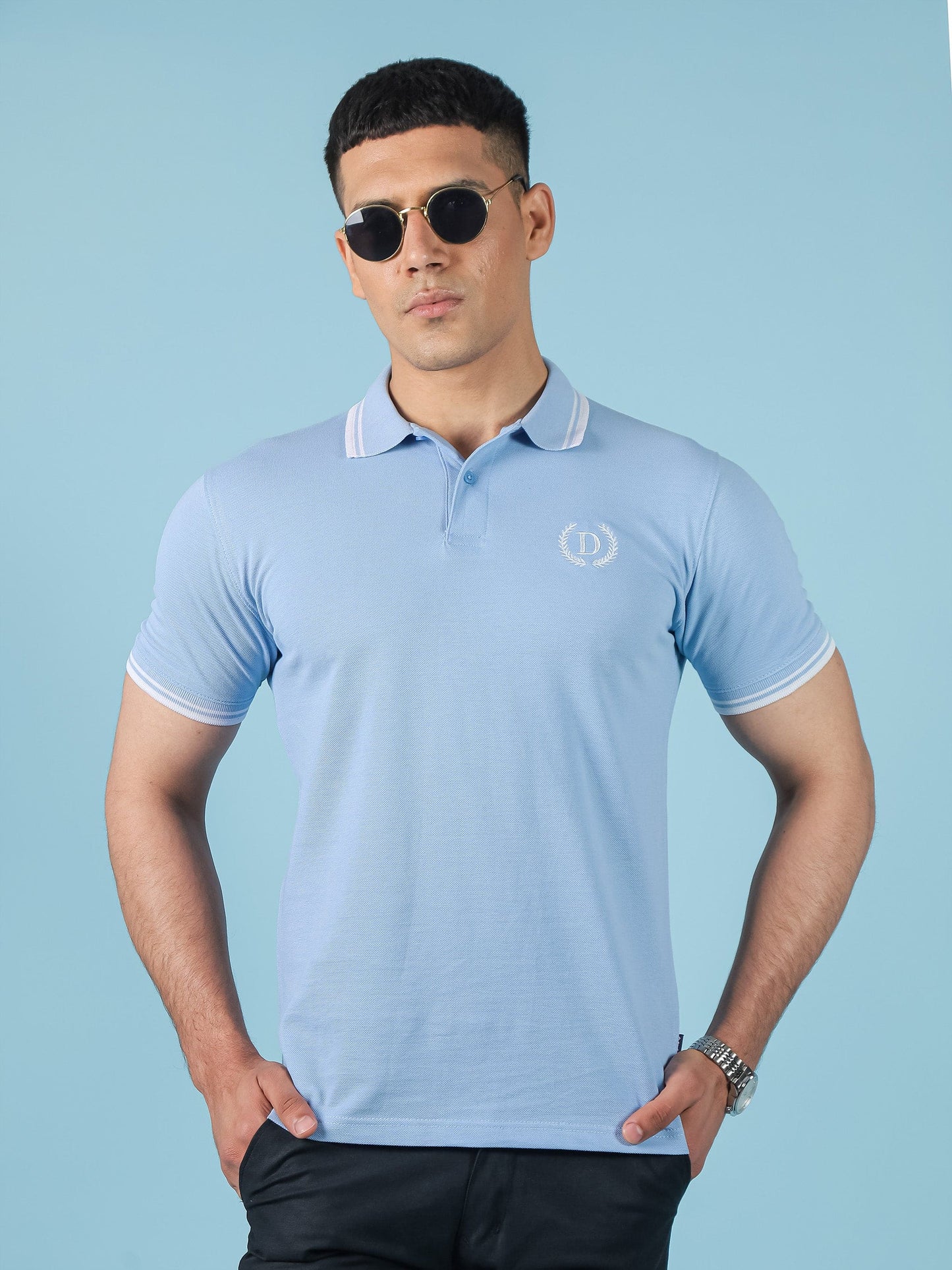Solid Sky Blue Polo