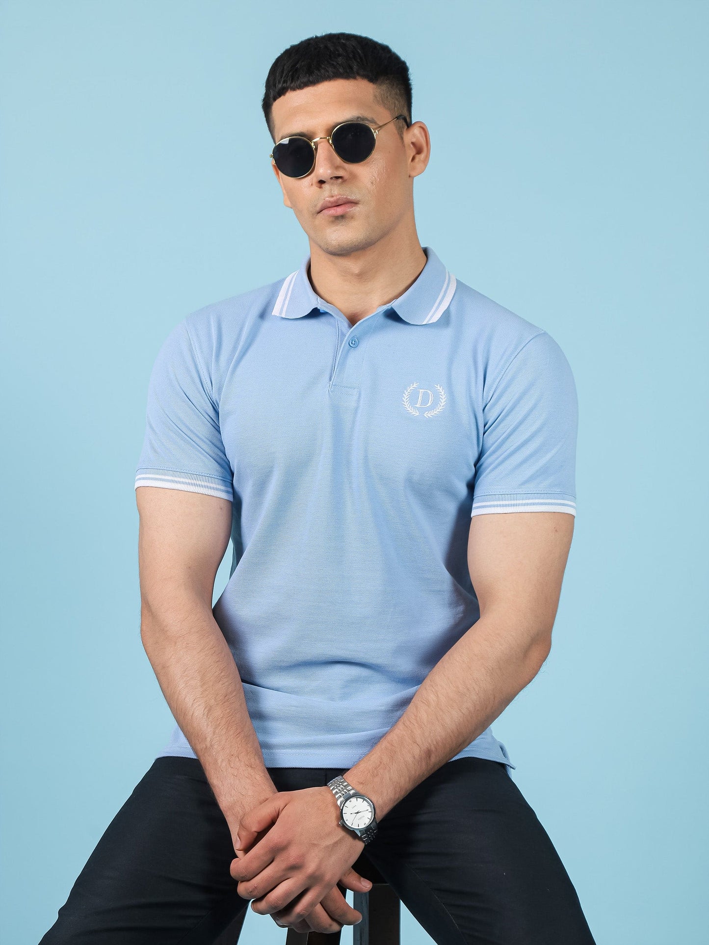 Solid Sky Blue Polo