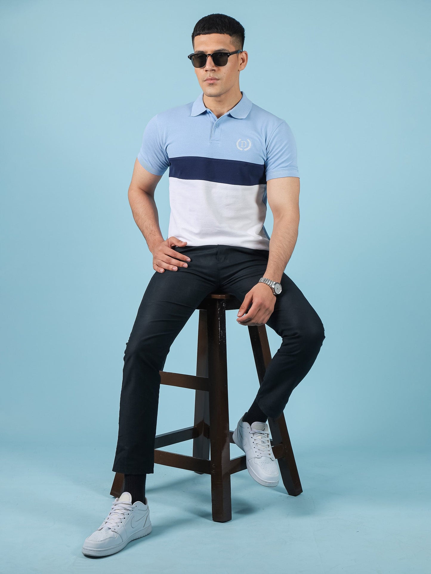 Sky Blue Color Panel Polo