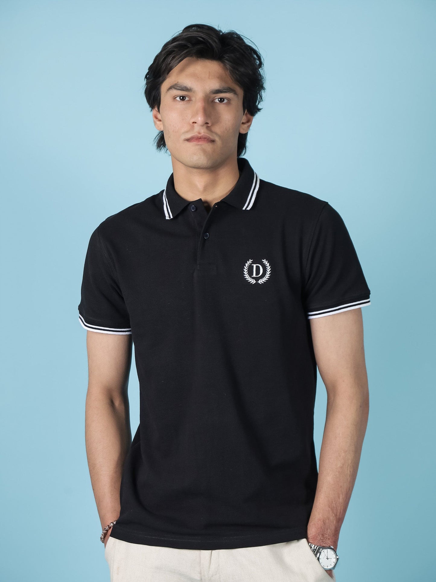 Solid Black Polo